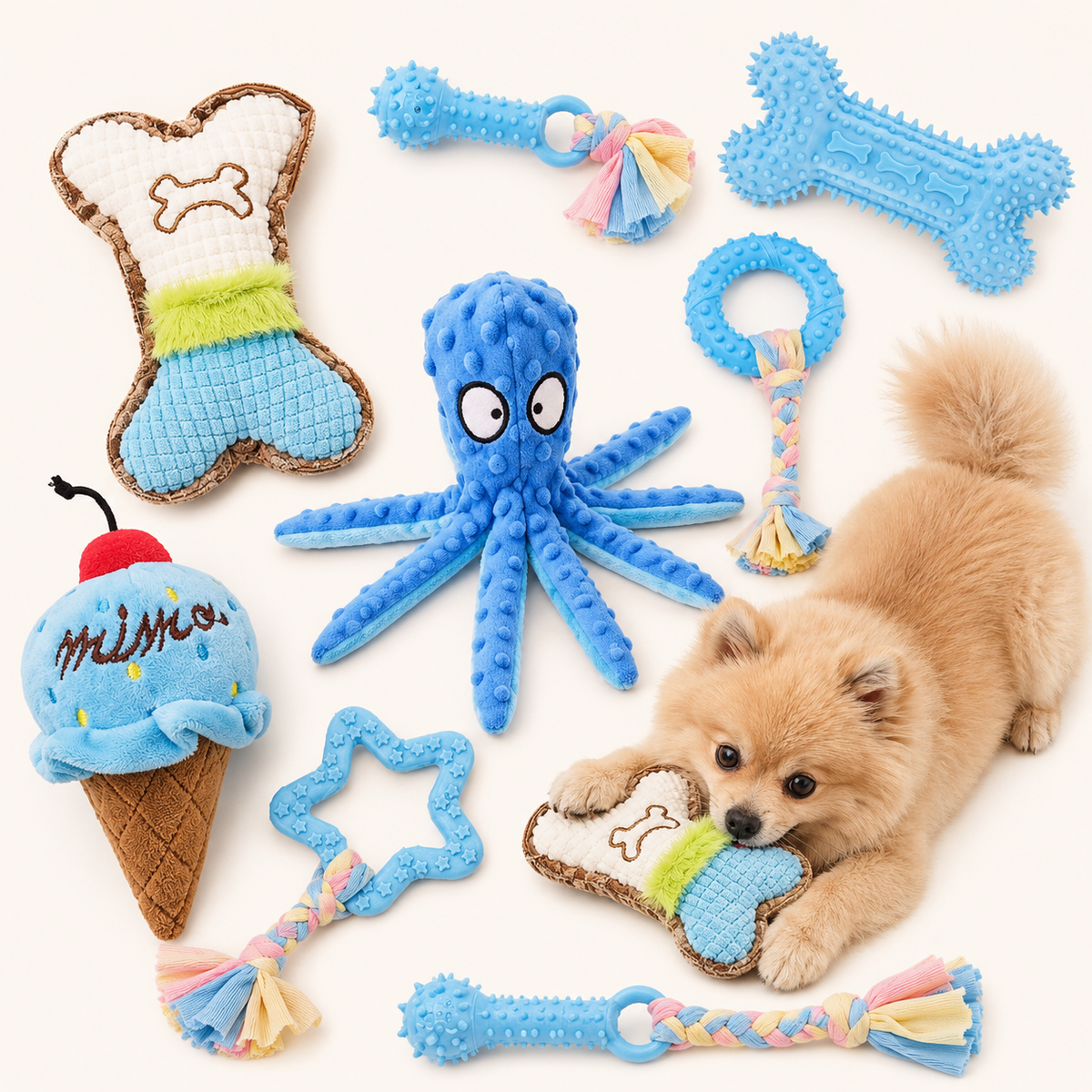 Puppy Toy Package 10 piece set Blue
