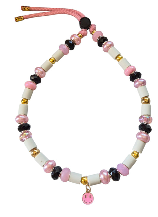 Natuurlijke tekenband Paracord Ibiza Vibes Roze
