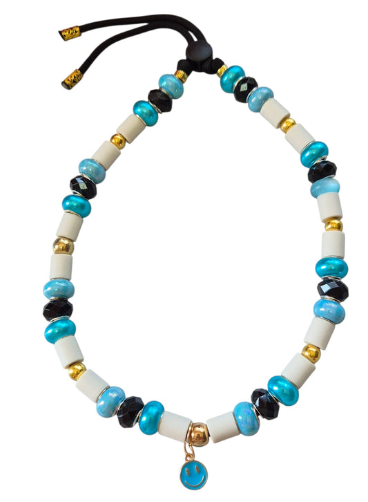 Natuurlijke tekenband Paracord Ibiza Vibes Blauw