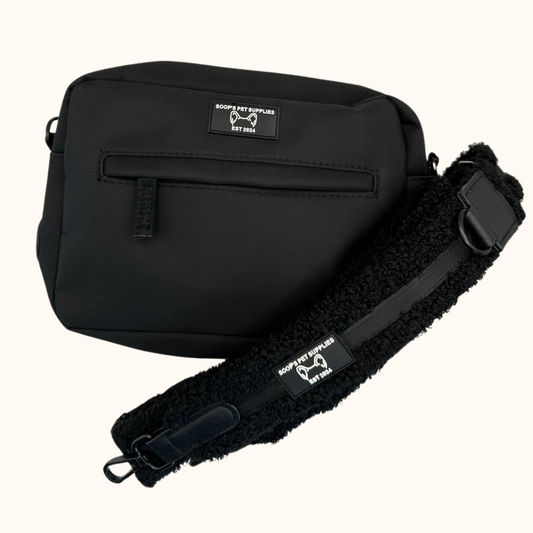 Dog Walking Bag – Teddy Walks Zwart Schouderband