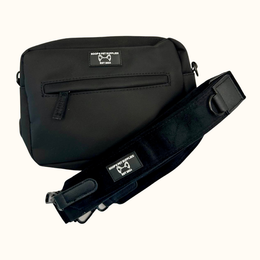 DogmomTas – Velvet Zwart Schouderband