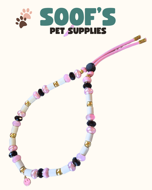 Natuurlijke tekenband Paracord Ibiza Vibes Roze