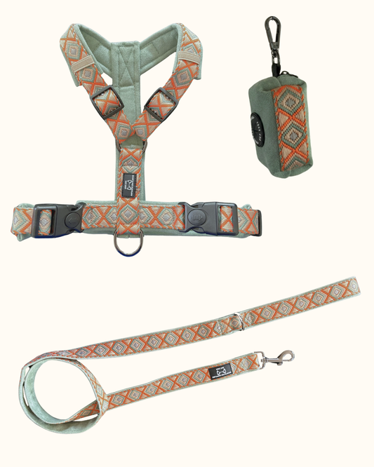 Pawradise Ibiza Set | Luxe Hondentuig, Riem & Poepzakhouder