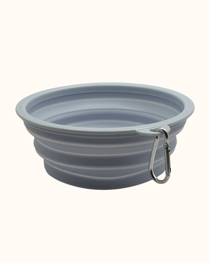 Collapsible Silicone Dog Bowl Gray 350 ml