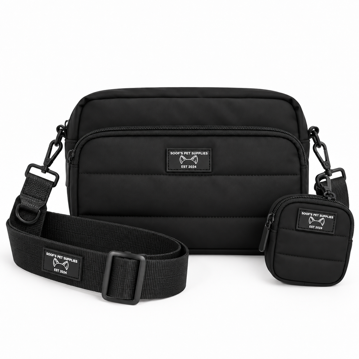 DogmomTas – Zwart met schouderband Zwart