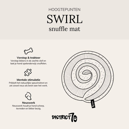 District 70 Snuffelmat SWIRL Taupe – Speels, stijlvol & stimulerend